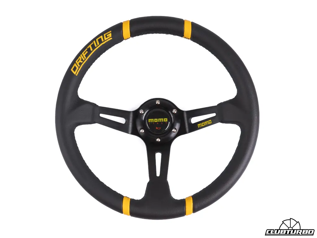 Рулевое колесо MOMO Drift style с выносом, кожа, желтые вставки (0)