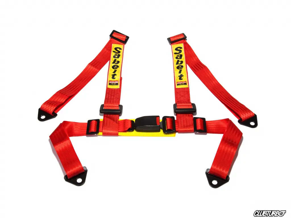 Ремни безопасности Sabelt 4-х точечные, стандартный крепеж, красные